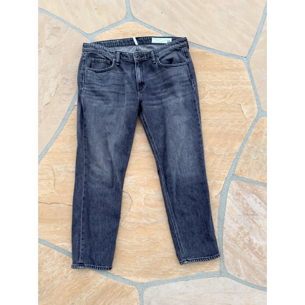 rag & bone Dre Low Rise Slim Boyfriend Jeans Size 32 Grey Wash BZ